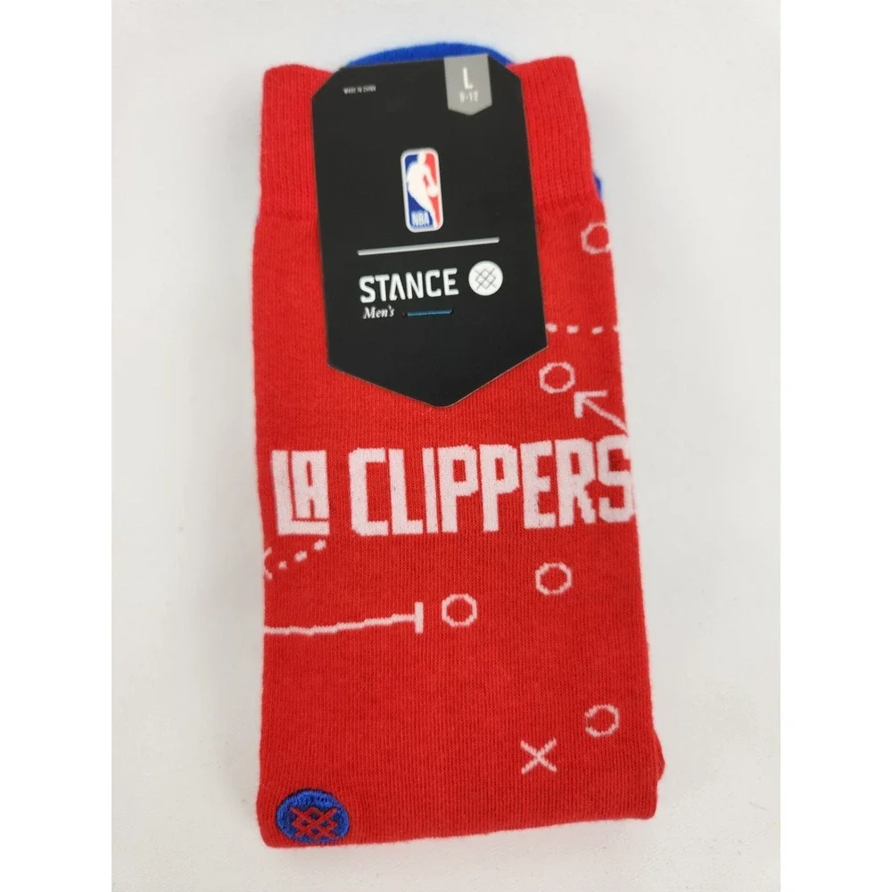 Stance LA Clippers Playbook Crew Socks Basketball‎ NBA Large Men's 9-12 Red